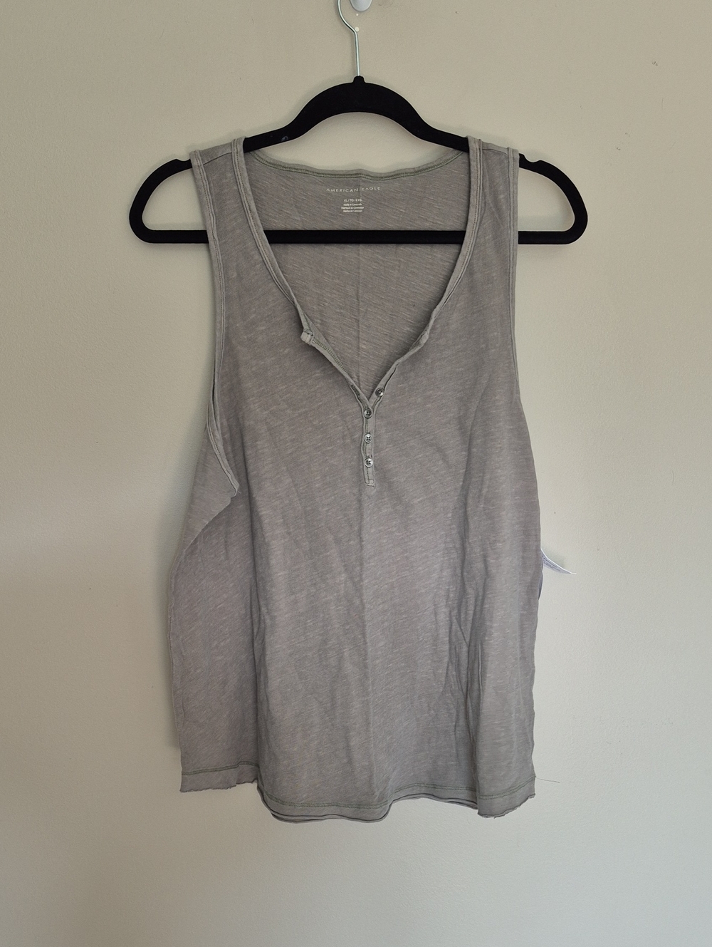 New! Sage Green Henley Tank Top - Women